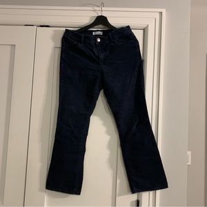 LOFT kick crop corduroys. Size 6/28. Navy/Red.